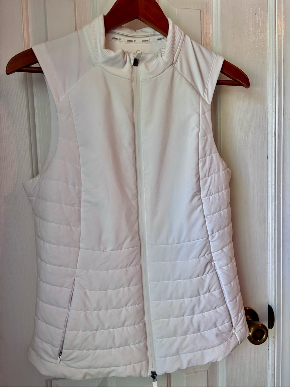 johnnie-O Victoria Mixed Media Vest White Vest women size M